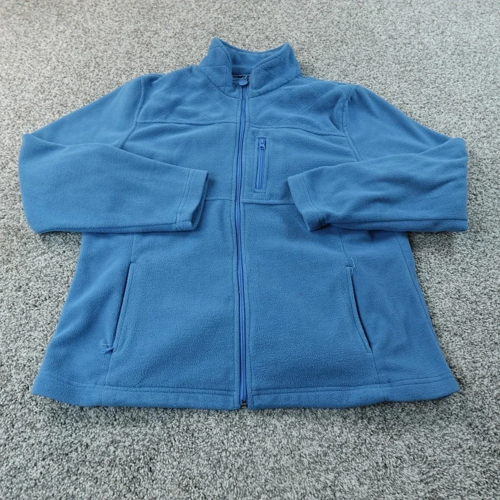 Outback Trading Jacket Womens XL Blue Fleece Full Zip Outdoor Western Rodeo Coat